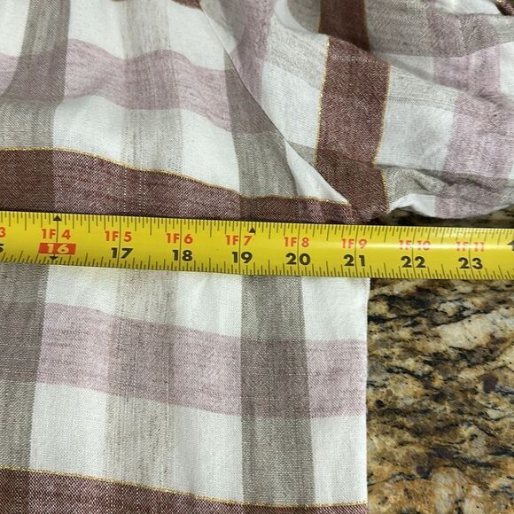 Mixed Boho Plaid V-Neck Long Sleeve Ruffle Cuffs Maxi Dress Size 6 - Picture 7 of 8